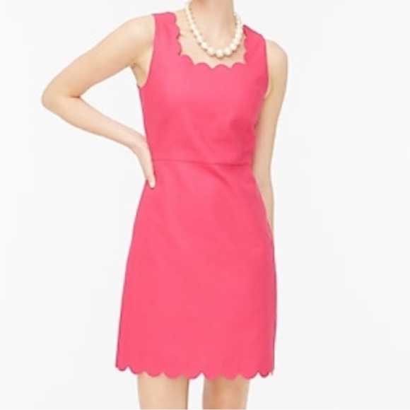 J. Crew Scalloped Basketweave Square Neck Dress - Picture 7 of 9